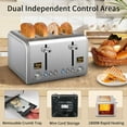 thumbnail image 6 of SEEDEEM 4 Slice Stainless Toaster with LCD Display, 7 Shade Settings, Wide Slots, Bagel/Defrost/Reheat Functions, Removable Crumb Tray, 1800W, 6 of 7