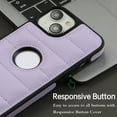 thumbnail image 5 of Allytech Business Case for iPhone 15, Premium Vegan PU Leather Luxury Elegant Slim Fit Shell, Logo Hollow View Shockproof Non-Slip Protective Cover for iPhone 15 - Lightpurple, 5 of 6