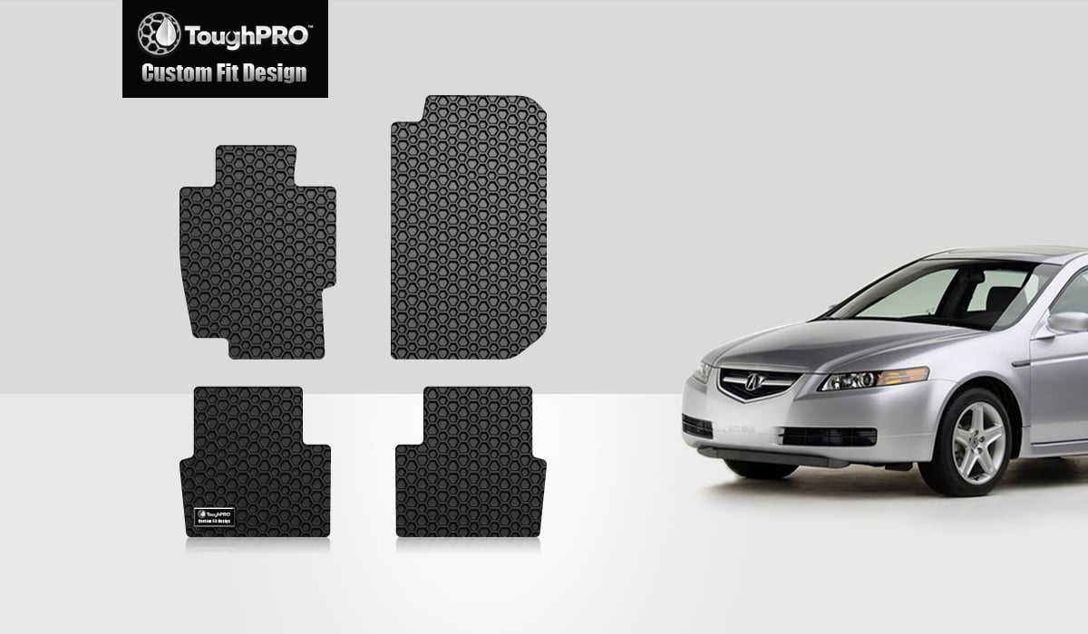 For 04-08 Acura TL Sedan Floor Mats Carpets Front & Rear Nylon Black