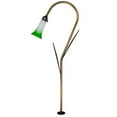 thumbnail image 2 of Dabmar Lighting LV114L-VG-JUNGLE Brass Path- Walkway and Area Light with Tulip Glass Shade and Decorative Leaves- Verde Green, 2 of 4
