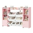 thumbnail image 6 of Homfa Kids Toy Storage Organizer Bookcase with 8 Bins, Pink Toy Storage Organizer Bookshelf with 2 Door for Children Playroom Organization, 6 of 6