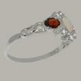 thumbnail image 4 of LBG British Made 9k White Gold Opal Garnet Cubic Zirconia ring Womens Anniversary Ring - 33 size options - Size 11.75, 4 of 5