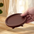 thumbnail image 5 of Wooden Decorative Bowl Wooden Tray with Round Feet Footed Bowl,Wood Riser Wood Pedestal Display Stands for Kitchen Counter Serving Cake Dessert & Farmhouse Table Decor, 5 of 8