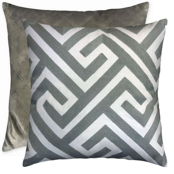 Hometrends Embroidered 2 Pack Decorative Pillows