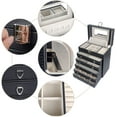 thumbnail image 2 of Kendal 6 Layer Large Leather Jewelry Box for Women, Lockable Jewelry Organizer Case with Mirror for Necklace, Ring, Jewelry LJC09BK, 2 of 7