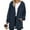 Navy, variant on CharmCyan Women's Fashionable Casual Warm Thick Checkered Plush Mid-length Elegant Button And Zipper Cardigan Coat Beige L