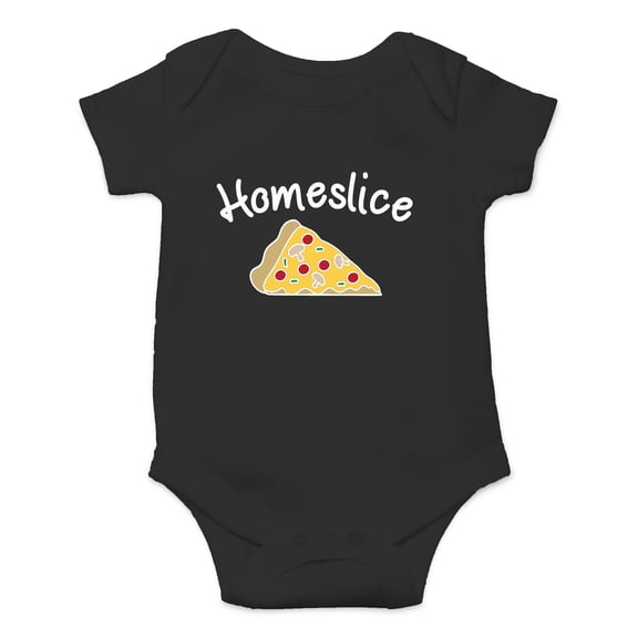 HomeSlice - Food And Pizze Lover - English Language Joke - Cute One-Piece Infant Baby Bodysuit