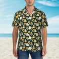 thumbnail image 4 of Balery Bear Sunflower Print Men's Hawaiian Shirts Short Sleeve Beach Shirt Relaxed Fit Vacation Button Down Shirts-X-Large, 4 of 9