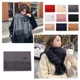 thumbnail image 4 of Women's Oversized Solid Polyester Shawl Wrap for Winter, Warm Versatile Shoulder Blanket Scarf with Tassels, 70" x 27" Inches, 4 of 8