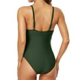 thumbnail image 3 of Attraco Womens Criss Cross V Neck One Piece Bathing Suits Padded Backless Monokinis Swimsuits, 3 of 7