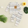 thumbnail image 2 of Gerichy Toddler Baby Boy Clothes Striped Outfits Fashion Fall Winter Sweatshirt Sweat Pant 6 12 18 24 Months 2T 3T Kids Tops Shirt Sets, 2 of 4
