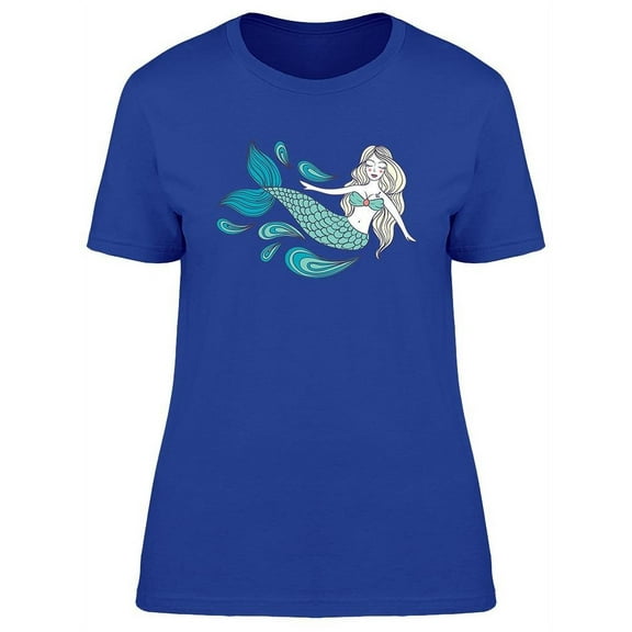 Cute Mystical Mermaid T-Shirt Women -Image by Shutterstock, Female Large