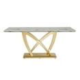 thumbnail image 7 of 70" Marble Dining Table for 6-8 People, Modern Rectangle Faux Marble Kitchen Table with Mirrored Finish Stainless Steel Base, Dining Room Table for Home, Kitchen, Apartment (Style 1: Gray & Gold), 7 of 7