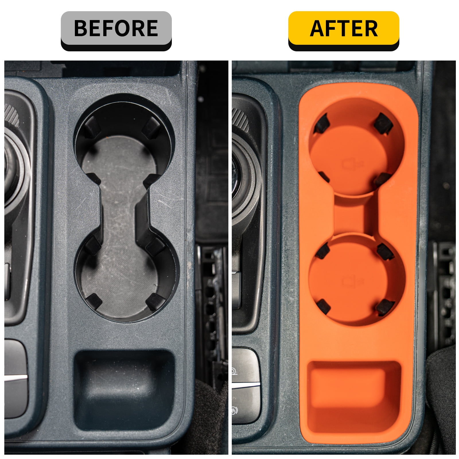 Cup Holder Compatible with 2022-2025 2026 Ford Maverick Cup Holder Silicone Insert Center Console Drink Holder Silicone Orange Bottle Holder Interior Decoration for 2024 Maverick Accessories