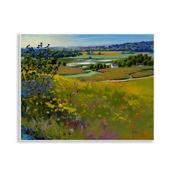 Stupell Industries Country Cottages View Landscape & Nature Painting Unframed Art Print Wall Art, 14 x 11