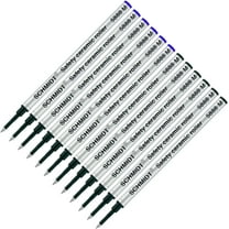 Schmidt 5888 Safety Ceramic Rollerball Metal Refill - Black, Blue Ink (Medium Tip 0.7mm) - Pack of 12