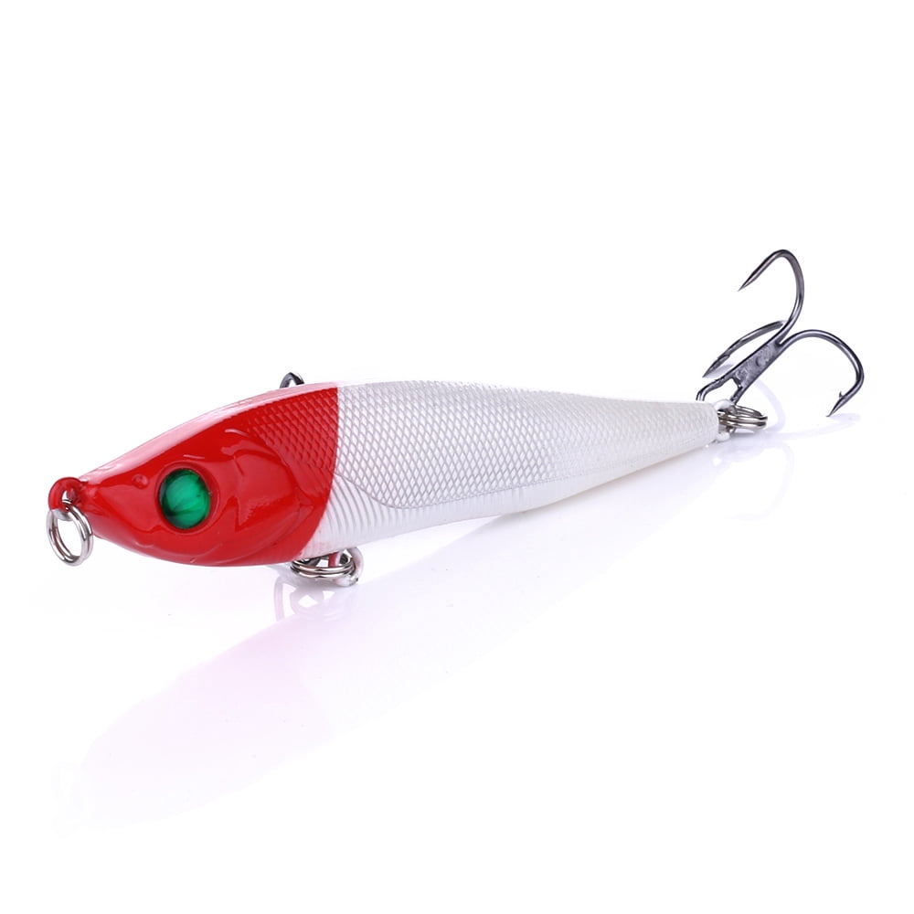 HENGJIA Fishing Lures, Pencil Plopper Fishing Lures for Bass Catfish Pike Perch, Sinking Minnow Pencil Popper Fishing lure for Freshwater or Saltwater