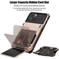 thumbnail image 2 of for iPhone 13 Case with Card Holder[Store 5 Cards] Dual Layer Heavy Duty Shockproof iPhone 13 Wallet Case with Hidden Card Slot Large Storage Case for iPhone 13(Rose Gold), 2 of 14