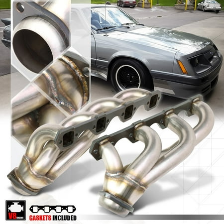 Stainless Steel Shorty Exhaust Header Manifold for 79-93 Ford Mustang 5.0 8Cyl 80 81 82 83 84 85 86 87 88 89 90 91