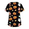 thumbnail image 5 of MLQIDK Halloween Scrubs for Womens Pumpkin Ghost Bat Funny Nurse Uniform Shirts Short Sleeve Plus Size Scrubs Fun V Neck Scrub Shirts Pumpkin Ghost Bat Printed Nurse Uniforms Black 2XL, 5 of 5