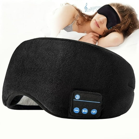 Sleep Headphones 5.2 Bluetooth Sleep Mask with Music and Ultra Thin Speakers Perfect for Sleeping, Air Travel,Meditation and Relaxation，Unique Gifts for Men Women - Black