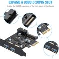 thumbnail image 4 of Extension PCI-E vers USB 3.0 2 Ports, avec Connecteur d'Alimentation SATA 15 Broches et Interface USB3.0 19 Broches, Adapté, 4 of 5