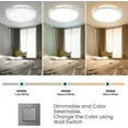 thumbnail image 5 of Super Slim 12" LED Ceiling Lights (3000LM) - Dimmable, 5000K CCT, 24W Flat Panels for Living Room, Kitchen, Corridor, Stairways. Low-Profile Surface Mount fixtures (5000K, 1 Pack), 5 of 8