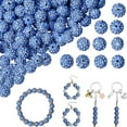 thumbnail image 1 of CHUANK 100PCS 10mm Rhinestone Beads for Jewelry Making  Light Blue Sparkle Crystal Clay Beads for Crafting Shamballa  Beads Bulk Disco Ball Beads for Pens Bracelets Earring Baseball Neckl, 1 of 10