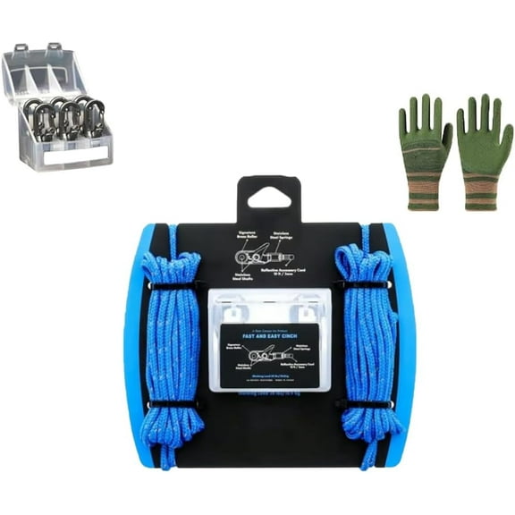Praisety Rope Adjuster Tensioner, Rope Control: Outdoor Ropes Tension Adjuster,Roller Cam Buckle Roller 6 Pack Cord and Ropes and Cinching Tool,Paracord Tools