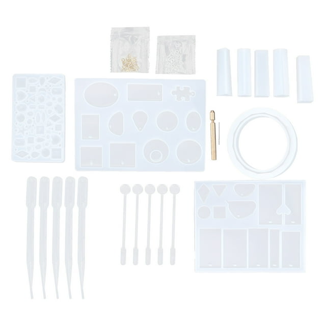 Kit de Résine, 68 Pcs Moules en Silicone Moule en Résine Sûr Ensemble de Moules en Silicone Optimisé pour l'Excellence