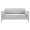 thumbnail image 3 of Modway Kaiya Modern Polyester Fabric Sofa with Gold Metal Leg in Light Gray, 3 of 8