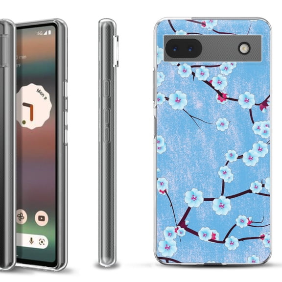 Slim-Fit Gel TPU Phone Case for Google Pixel 6a, by OneToughShield ® - Blossom Sky