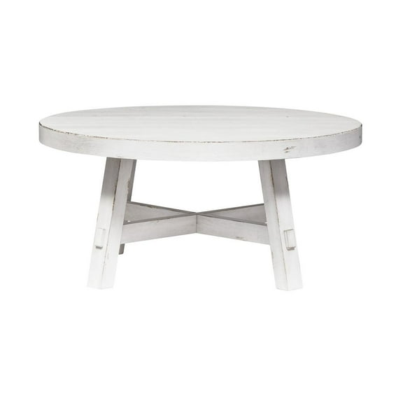 Liberty Furniture Modern Farmhouse Splay Leg Round Cocktail