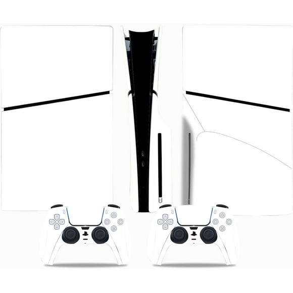 TRAHOO-for PlayStation 5 Slim Disc Skin - Including for PS5 Slim Controller and Console, Shell Skin for PS5 Slim Console Disc Version(White)