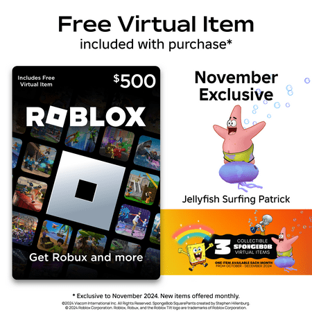Roblox $500 eGift Card [Digital] + Exclusive Virtual Item.
