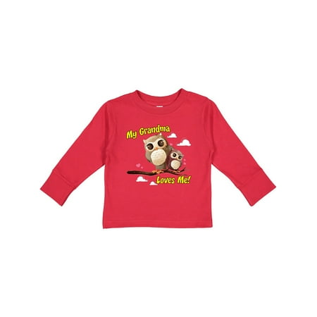 

Inktastic My Grandma Loves Me Owl Gift Toddler Boy or Toddler Girl Long Sleeve T-Shirt