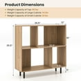 thumbnail image 3 of Gymax 2PCS 4 Cubby Open Bookcase 3-Tier Freestanding Bookshelf w/ Detachable Metal Legs Natural, 3 of 10