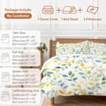 thumbnail image 6 of Farmhouse Eucalyptus Duvet Cover Set King Size, Leaf Watercolor Green Yellow Botanical 4 Piece Soft Microfiber Bedding Set with 1 Duvet Cover, 1 Flat Sheet, 2 Pillowcases, 6 of 9