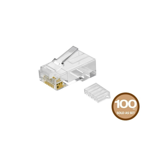 Monoprice 100-pcs RJ45 Modular Plug for Cat6 Solid Cable