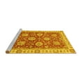 thumbnail image 2 of Ahgly Company Machine Washable Indoor Round Oriental Yellow Traditional Area Rugs, 5' Round, 2 of 4