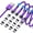 Purple, variant on 540° Rotation Magnetic Charging Cable, 3 in 1 Magnetic Phone Charger [4-Pack, 3ft/3ft/6ft/10ft] 3A Fast Charging Cable Support Data Transfer USB Magnet Charger Cable for i-P/Micro USB/Type C Device