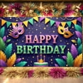thumbnail image 3 of Colorful Banner Masquerade Mask Birthday Party Display Feather Decor Star Pattern Masquerade Backdrop for Birthday Party Masquerade Ball Photo Shoot, 3 of 9
