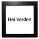 thumbnail image 1 of Hola mundo idioma noruego Mesa de pared con marco cuadrado negro, 1 of 4
