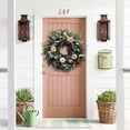 thumbnail image 5 of MXTPOV Halloween Decorations 19x19 inch Fall Garland White Pumpkin Berries Flowers Mixed Leaves Halloween Garland Thanksgiving Decorations Fall Wreaths for Front Door Home Decor, 5 of 5