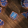 thumbnail image 3 of Cusdie Metal DND Dice Set, 7 die Metal Polyhedral D&D Dice Set Serrated Edge Dice for DND Dungeons and Dragons TTRPG Role Playing Games, 3 of 5