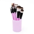 thumbnail image 1 of 12 Piece Makeup Brush Set Eyeshadow Eyelashes Highlighter Round Barrel Foundation Brush, 1 of 5
