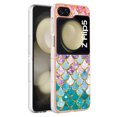 thumbnail image 2 of Nalacover for Samsung Galaxy Z Flip5 Slim Case, Fish Scale Marble Pattern Soft TPU Shockproof Lens Protection Cover for Women Girls, Compatible with MagSafe Wireless Charging Case,Colorful Scales, 2 of 12