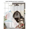 thumbnail image 6 of No Hook Shower Curtain with Snap-in Liner, Brown Easter Bunny Waterproof Fabric Bathroom Curtains, Spring Retro Farmhouse Rabbits Floral Bath Curtains & Mesh Top Window Standard 72"x72", 6 of 9