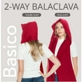 thumbnail image 2 of Basico Hooded Scarf for Women, Cozy Balaclava Winter Scarves with Hoodie (Red Burgundy), 2 of 8