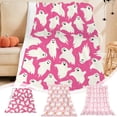 thumbnail image 1 of Manta Temática de Halloween | Manta de Franela para Cama o Sofá | Poliéster Rosa | 75 X 100 Cm | 1 Unidad | Ligera y Suave | Fantasmas, Calabazas y Murciélagos | Decoración para El Hogar | Regalo par, 1 of 6